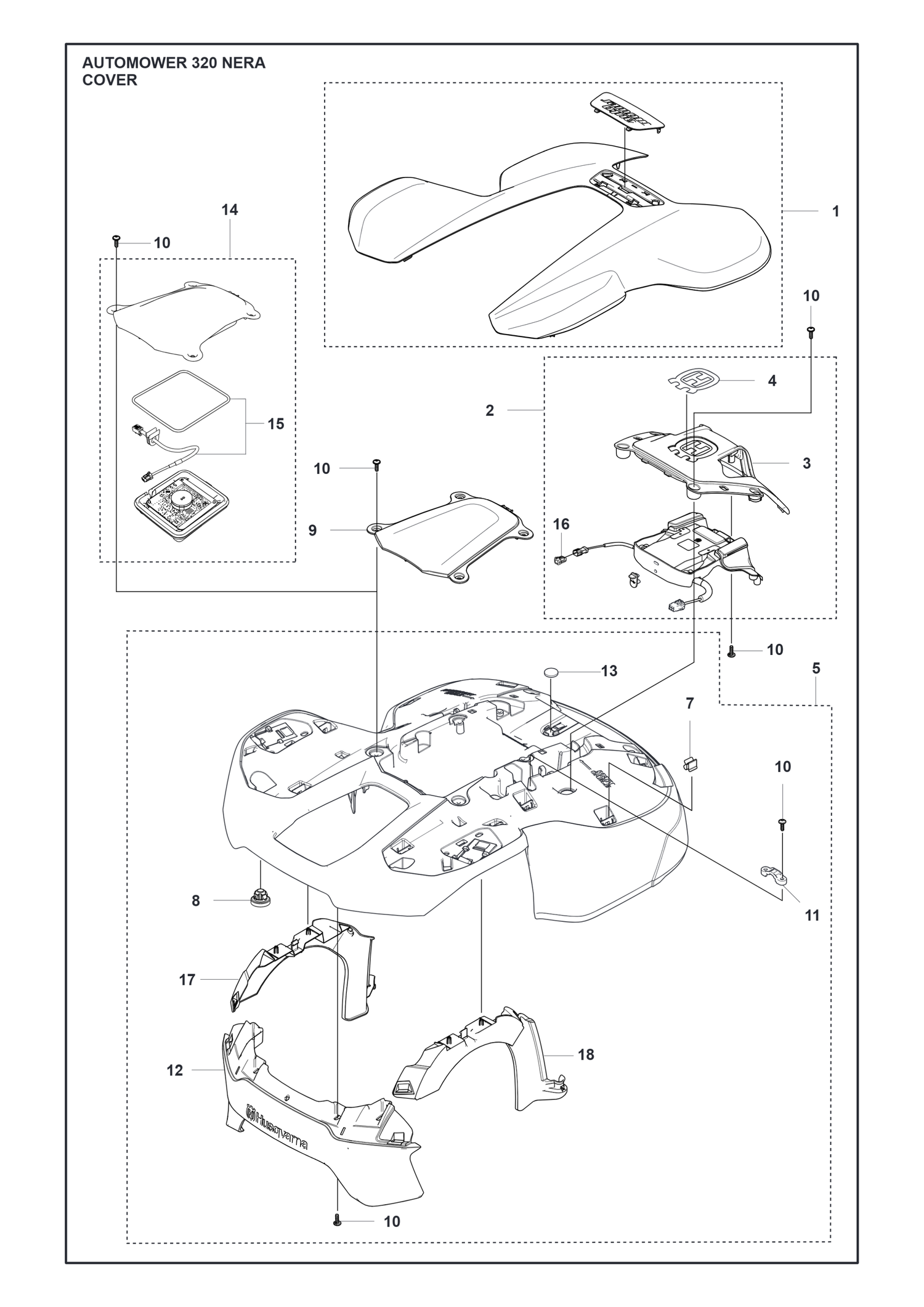 Automower 320 NERA Cover Parts