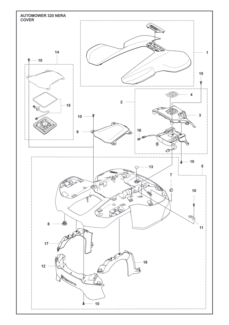 Automower 320 NERA Cover Parts