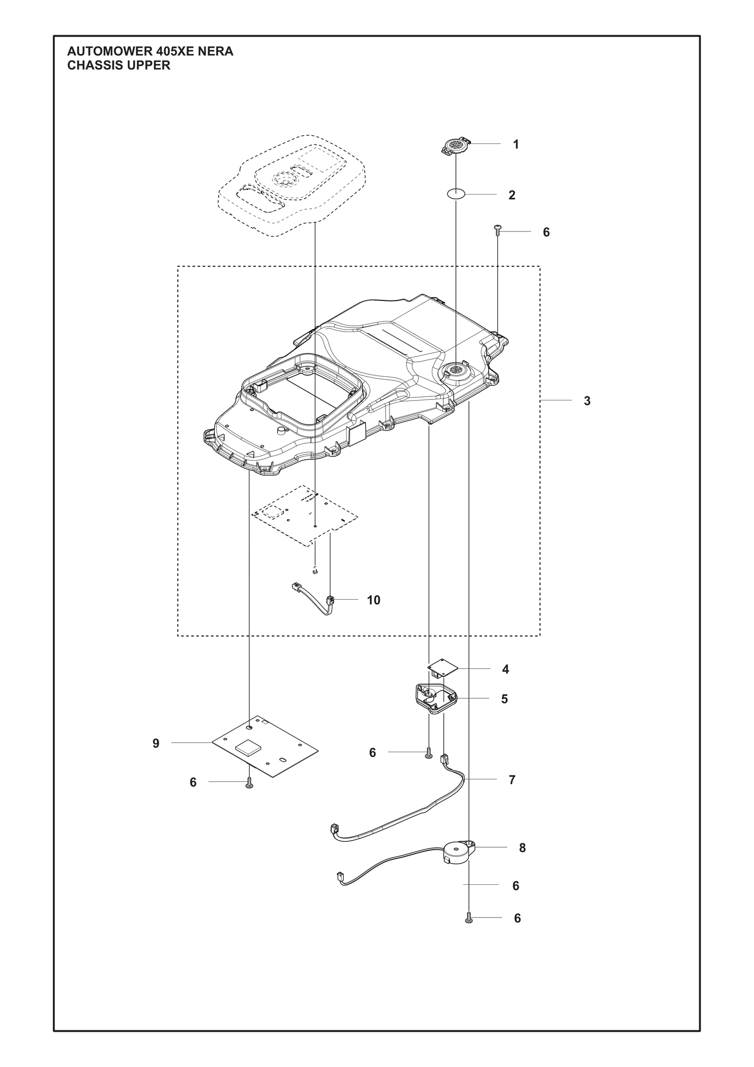 Automower 405XE NERA Upper Chassis Parts