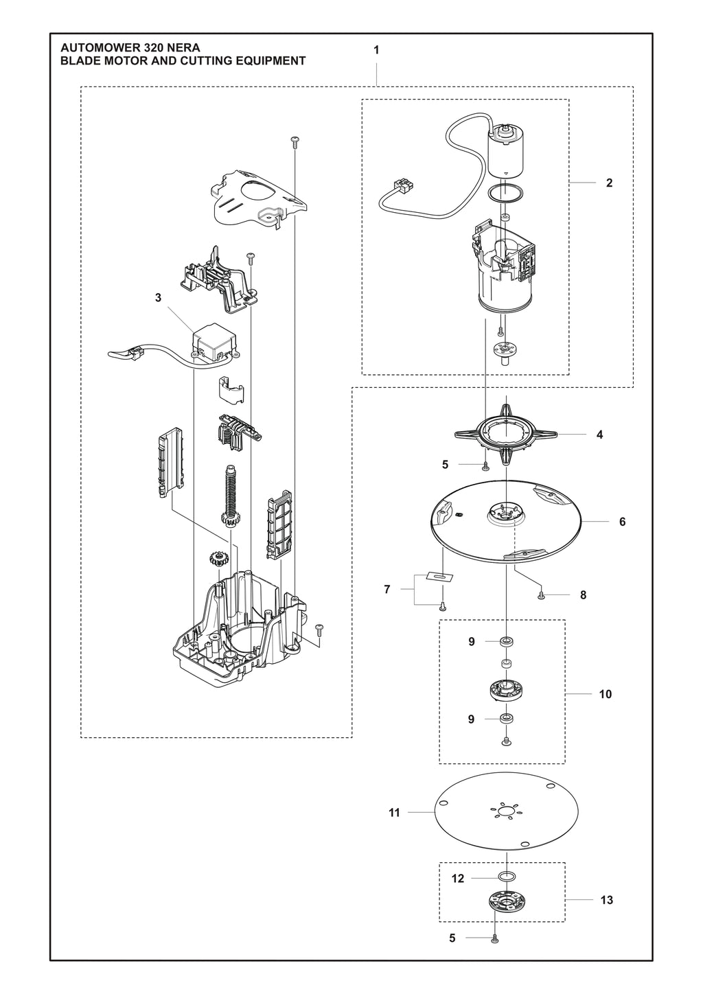 Automower 320 Nera Cutting System Parts