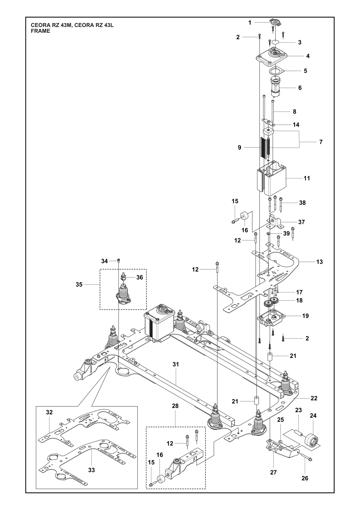 Razor M Frame Parts