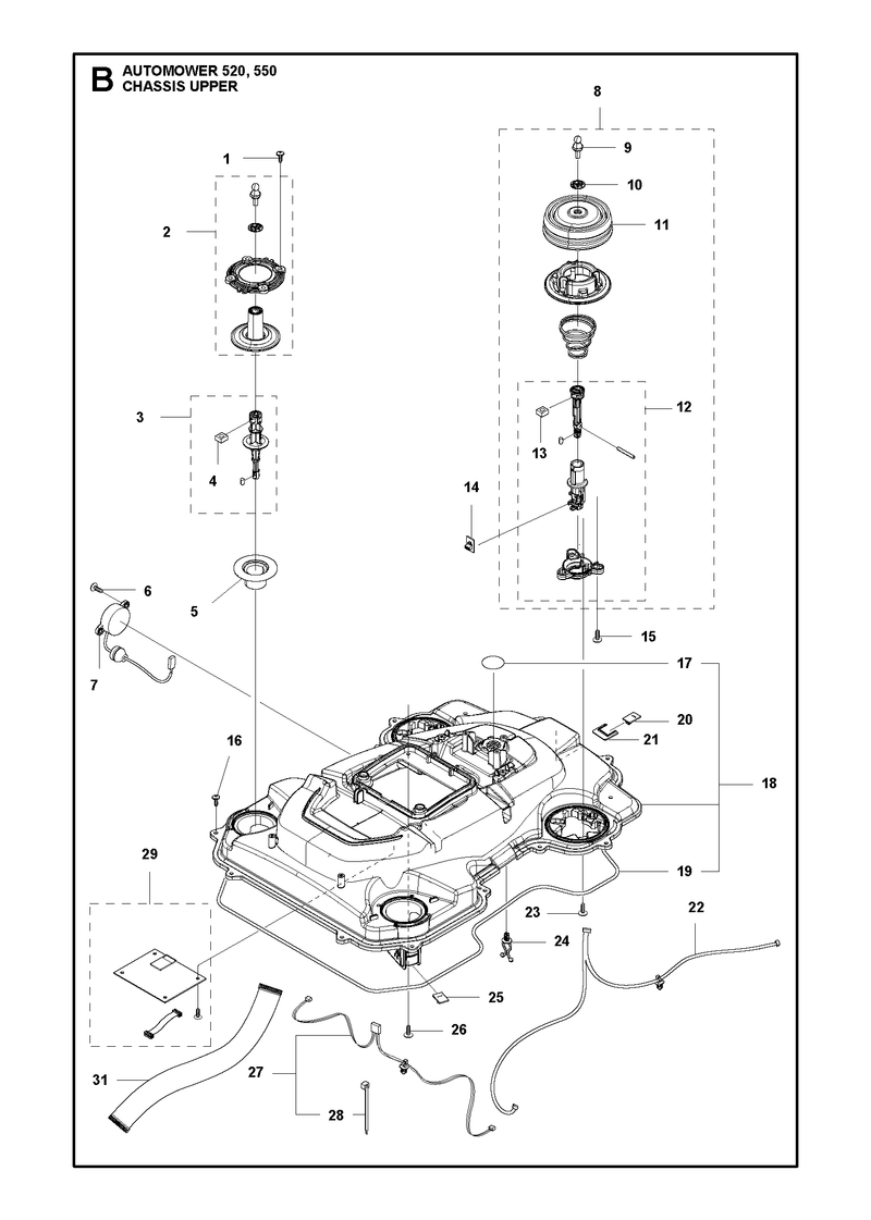Automower 550 Upper Chassis Parts