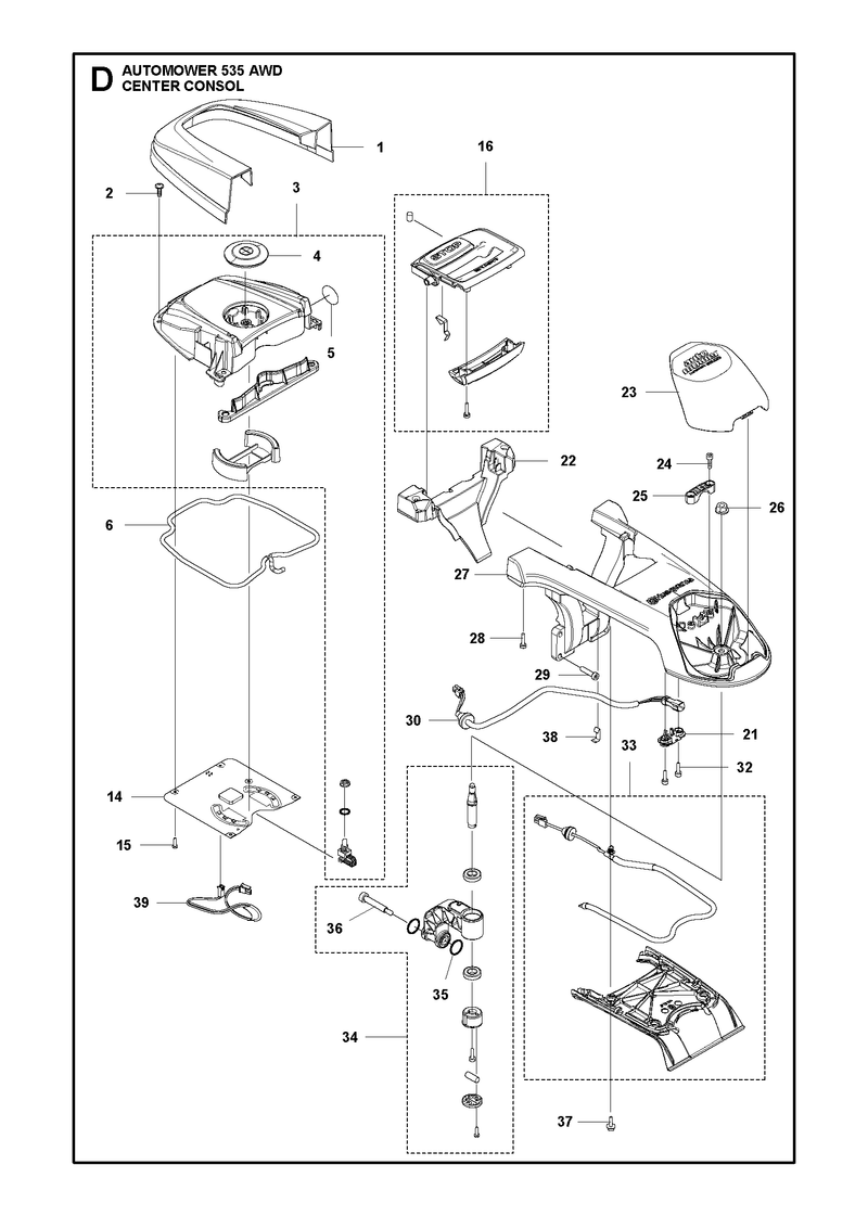 Automower 535 AWD Console Parts