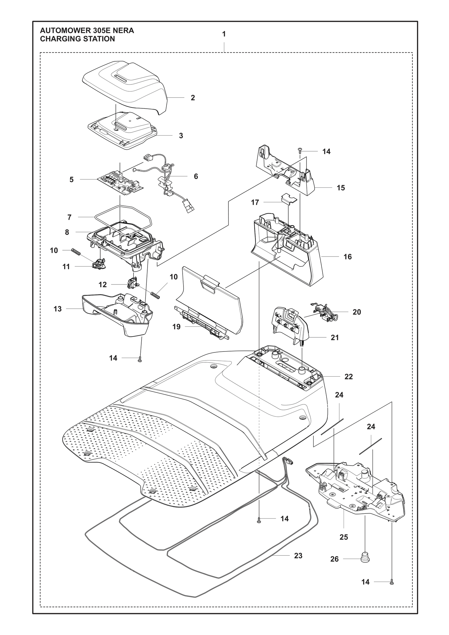 Automower 305E NERA Charging Station Parts