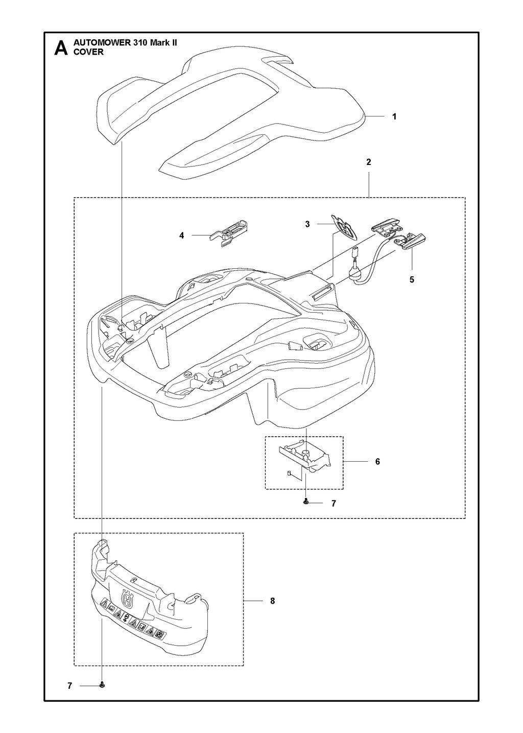 Automower 310 Mark II Cover Parts