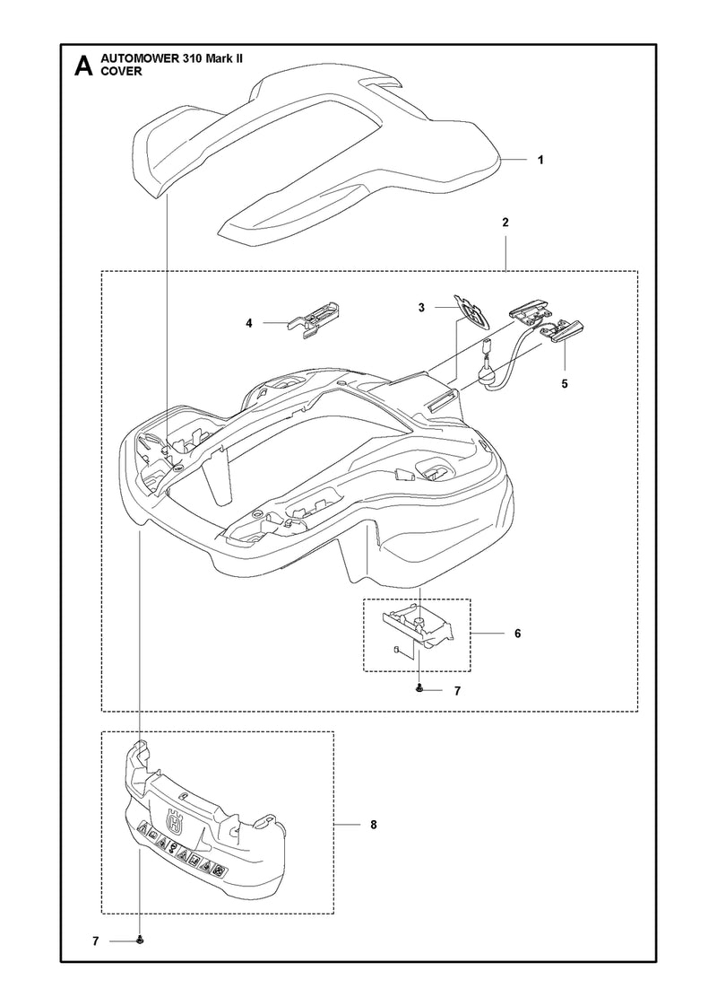 Automower 310 Mark II Cover Parts