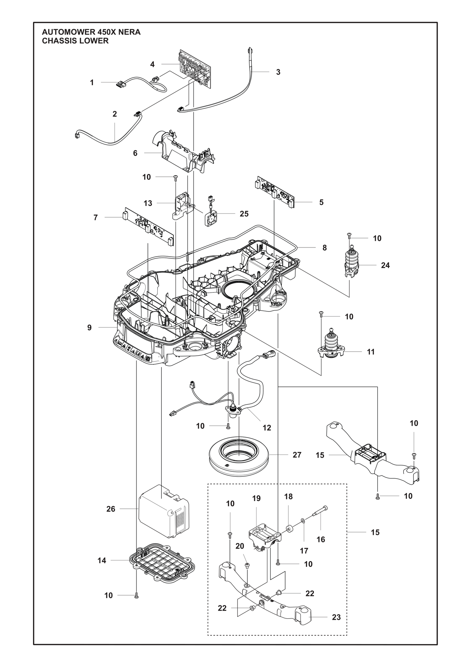 Automower 450X NERA Lower Chassis Parts