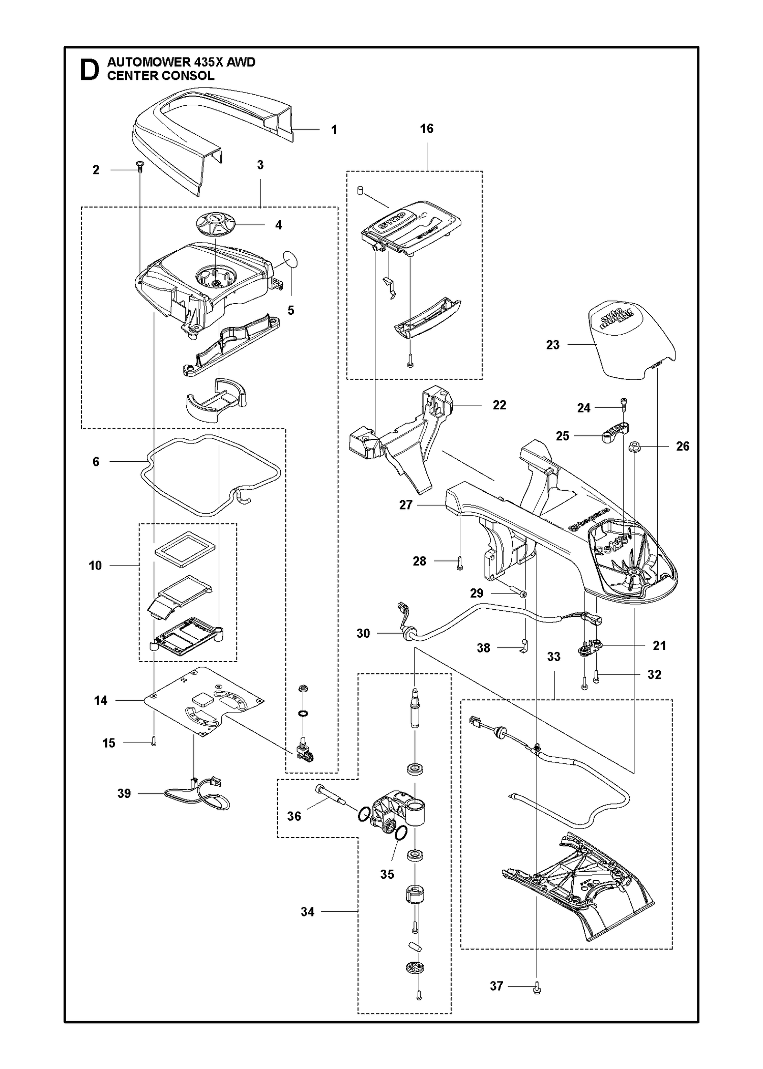 Automower 435X AWD Console Parts