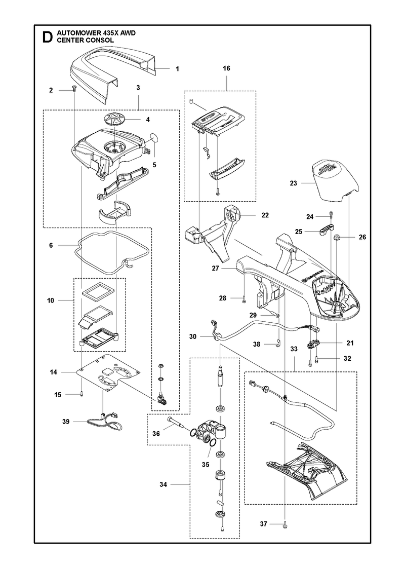 Automower 435X AWD Console Parts