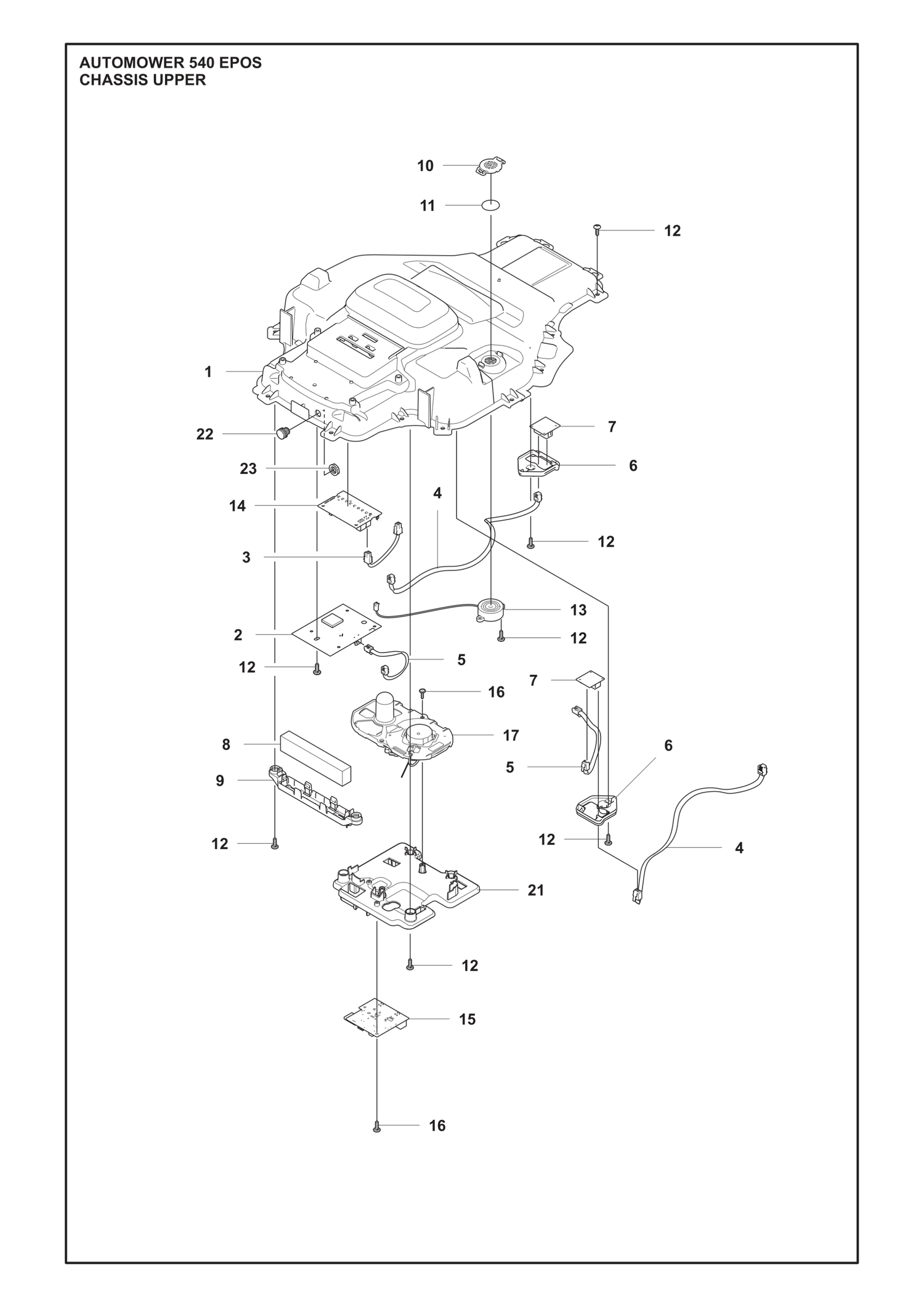 Automower 540 EPOS Upper Chassis Parts