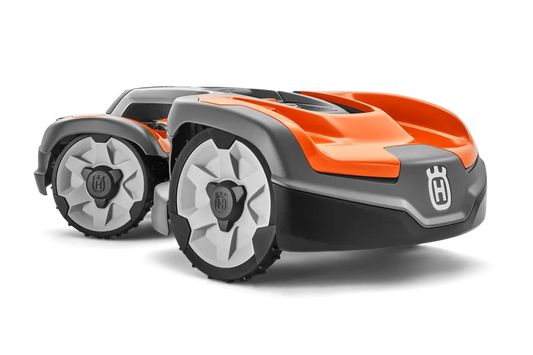 Husqvarna Automower 535X AWD robotic lawn mower, designed for professional use on lawns up to 3,500 m², with all-wheel drive, ultrasonic object detection, and fleet management.