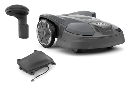 Husqvarna Automower 320 NERA robotic lawn mower, ideal for rough terrain up to 3300 m², with EPOS Kit, GPS-assisted navigation, and smart home integration.