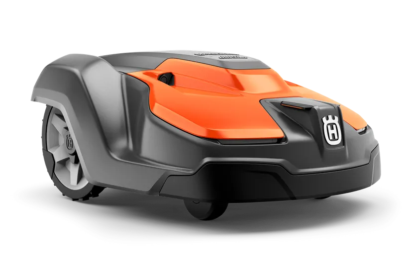 Husqvarna Automower 550 EPOS robotic lawn mower, designed for professional use with EPOS guidance, virtual boundaries, and IPX4 weather resistance.