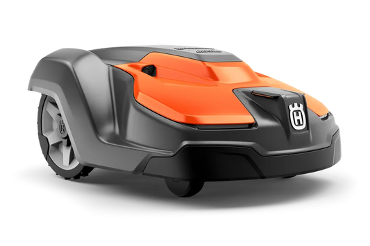 Husqvarna Automower 550 EPOS robotic lawn mower, designed for professional use with EPOS guidance, virtual boundaries, and IPX4 weather resistance.